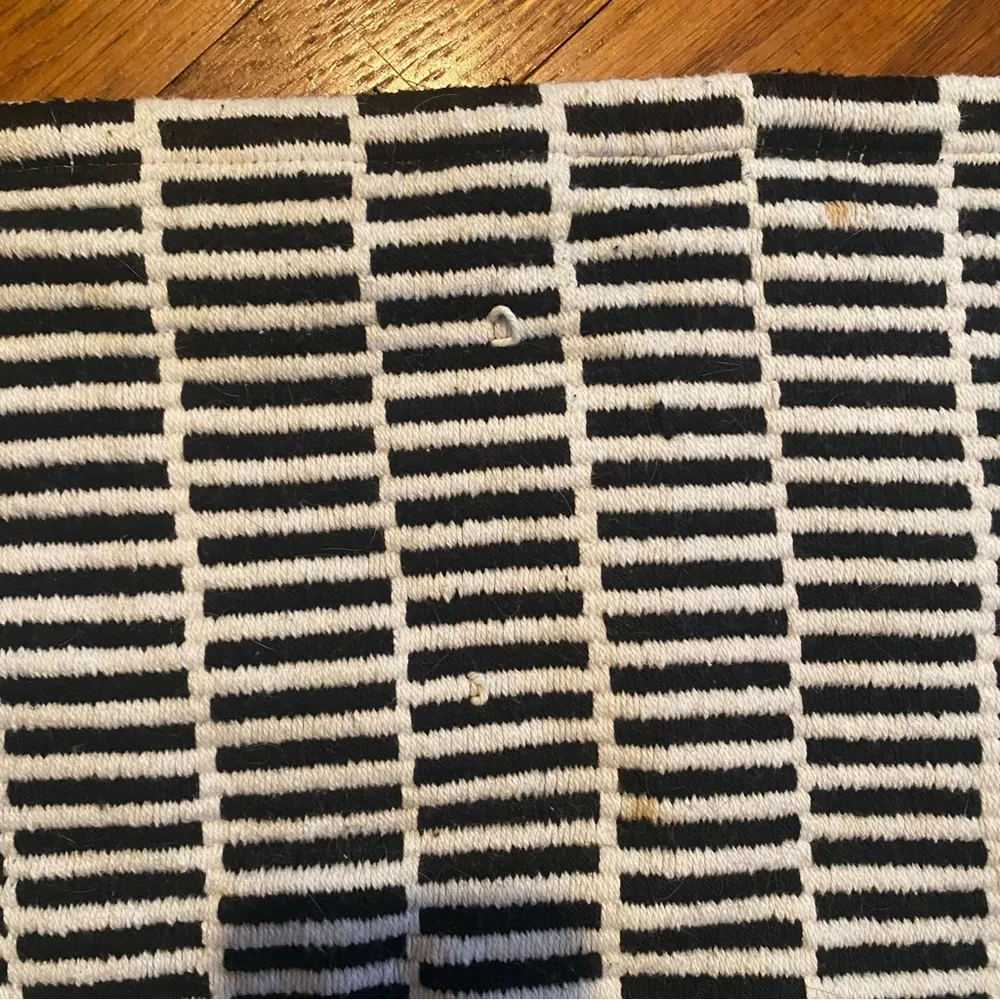Black and White Striped Table Runner